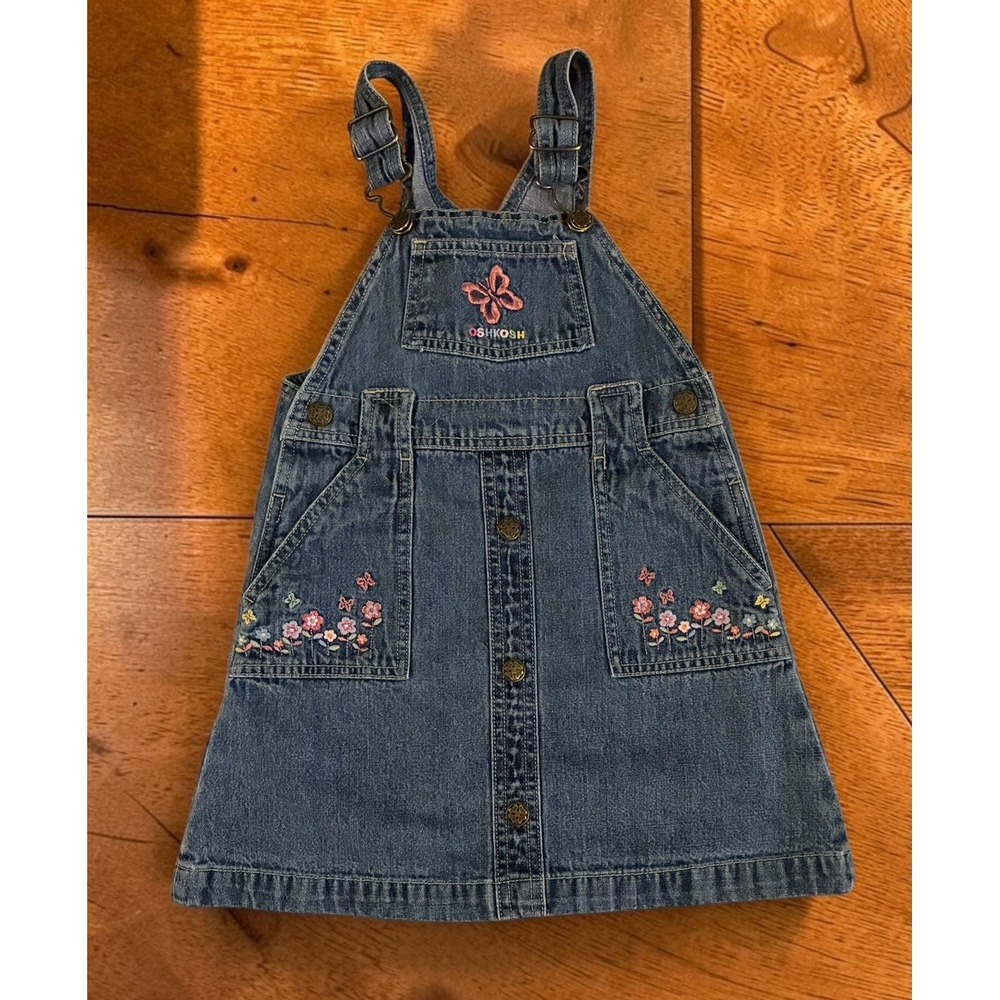 VTG 90's Oshkosh B'Gosh Jumper /Dress Flowers  Size 4T